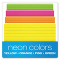 Oxford Ruled Index Cards, 3 x 5, Glow Green/Yellow, Orange/Pink, 100/Pack