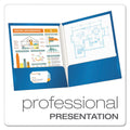 Oxford High Gloss Laminated Paperboard Folder, 100-Sheet Capacity, 11 x 8.5, Blue, 25/Box