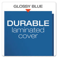 Oxford High Gloss Laminated Paperboard Folder, 100-Sheet Capacity, 11 x 8.5, Blue, 25/Box