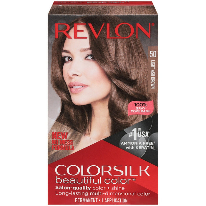 Revlon Colorsilk Beautiful Color Permanent Hair Color, 50 Light Ash Brown by Pasteur Pharmacy