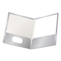 Oxford High Gloss Laminated Paperboard Folder, 100-Sheet Capacity, 11 x 8.5, Gray, 25/Box