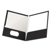 Oxford High Gloss Laminated Paperboard Folder, 100-Sheet Capacity, 11 x 8.5, Black, 25/Box