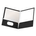Oxford High Gloss Laminated Paperboard Folder, 100-Sheet Capacity, 11 x 8.5, Black, 25/Box