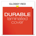 Oxford High Gloss Laminated Paperboard Folder, 100-Sheet Capacity, 11 x 8.5, Red, 25/Box