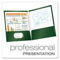Oxford High Gloss Laminated Paperboard Folder, 100-Sheet Capacity, 11 x 8.5, Green, 25/Box