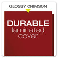 Oxford High Gloss Laminated Paperboard Folder, 100-Sheet Capacity, 11 x 8.5, Crimson, 25/Box