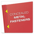 Oxford Clear Front Standard Grade Report Cover, Three-Prong Fastener, 0.5" Capacity, 8.5 x 11, Clear/Red, 25/Box