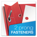 Oxford Clear Front Standard Grade Report Cover, Three-Prong Fastener, 0.5" Capacity, 8.5 x 11, Clear/Red, 25/Box