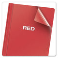 Oxford Clear Front Standard Grade Report Cover, Three-Prong Fastener, 0.5" Capacity, 8.5 x 11, Clear/Red, 25/Box