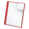 Oxford Clear Front Standard Grade Report Cover, Three-Prong Fastener, 0.5" Capacity, 8.5 x 11, Clear/Red, 25/Box