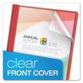 Oxford Clear Front Standard Grade Report Cover, Three-Prong Fastener, 0.5" Capacity, 8.5 x 11, Clear/Assorted, 25/Box