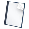 Oxford Clear Front Standard Grade Report Cover, Three-Prong Fastener, 0.5" Capacity, 8.5 x 11,  Clear/Dark Blue, 25/Box