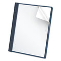 Oxford Clear Front Standard Grade Report Cover, Three-Prong Fastener, 0.5" Capacity, 8.5 x 11,  Clear/Dark Blue, 25/Box