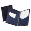 Oxford Poly Double Stuff Gusseted 2-Pocket Folder, 200-Sheet Capacity, 11 x 8.5, Navy