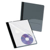 Oxford Clear Front Report Cover, CD Pocket, Three-Prong Fastener, 0.5" Capacity, 8.5 x 11, Clear/Onyx, 25/Box
