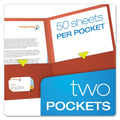 Oxford Earthwise by Oxford 100% Recycled Paper Twin-Pocket Portfolio, 100-Sheet Capacity, 11 x 8.5, Red, 25/Box