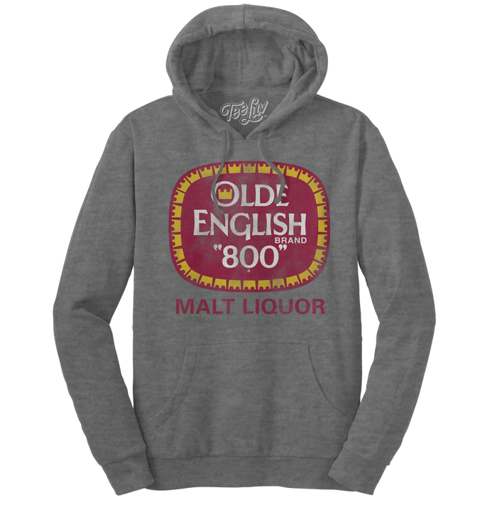 Olde English 800 Malt Liquor Hooded Sweatshirt - Oxford Gray by Tee Luv