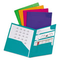 Oxford Divide It Up Four-Pocket Poly Folder, 110-Sheet Capacity, 11 x 8.5, Assorted