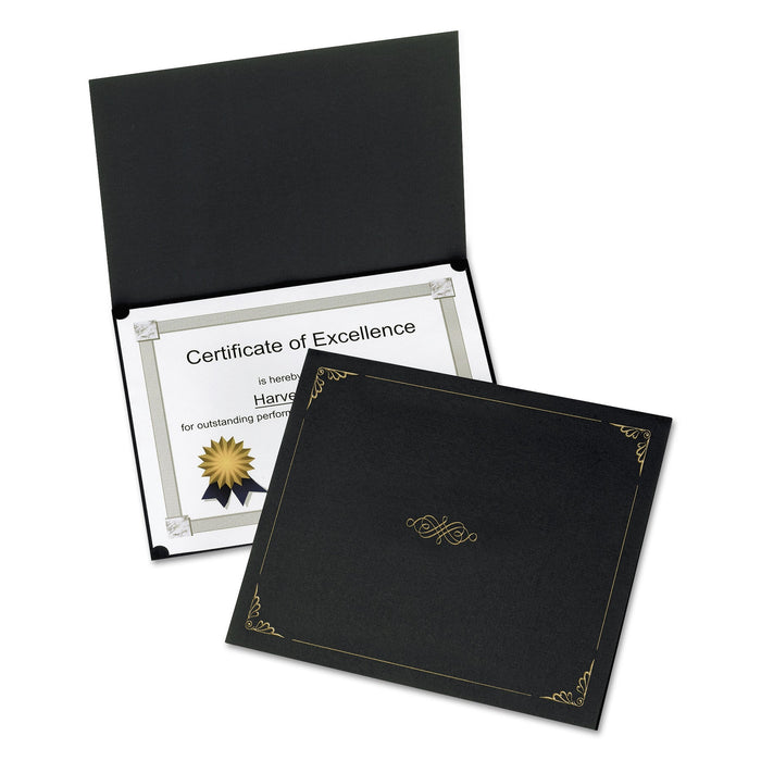Oxford Certificate Holder, 11.25 x 8.75, Black, 5/Pack