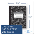 Roaring Spring Marble Cover Composition Book, Wide/Legal Rule, Black Marble Cover, 9.75 x 7.5, 100 Sheets