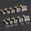 316 Stainless Steel Square Stud Earrings with Cubic Zirconia Accents by DailySale