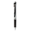Pentel EnerGel RTX Gel Pen, Retractable, Medium 0.7 mm, Black Ink, Black/Gray Barrel