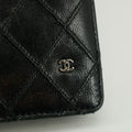 Chanel Black Diamond Quilted Lambskin Long Wallet #3160 by Bolt Boutique