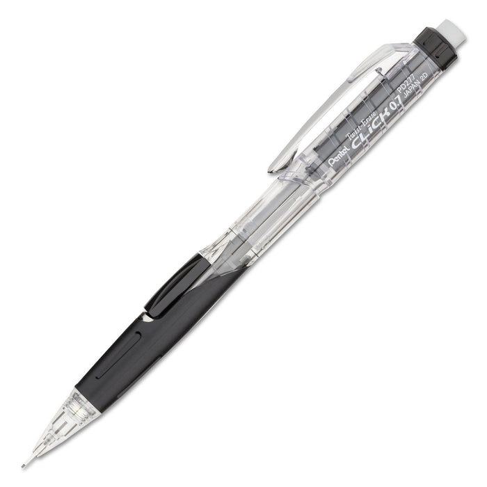 Pentel Twist-Erase CLICK Mechanical Pencil, 0.7 mm, HB (#2.5), Black Lead, Black Barrel