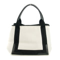 Balenciaga Logo White / Black Canvas Cabas Tote Bag-#3163 by Bolt Boutique