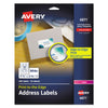 Avery Vibrant Laser Color-Print Labels w/ Sure Feed, 1.25 x 2.38, White, 450/Pack