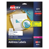 Avery Vibrant Laser Color-Print Labels w/ Sure Feed, 1.25 x 3.75, White, 300/Pack