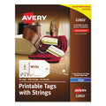 Avery Printable Rectangular Tags with Strings, 2 x 3.5, Matte White, 96/Pack