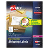 Avery Repositionable Shipping Labels w/SureFeed, Laser, 3.33 x 4, White, 600/Box