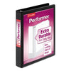 Cardinal Performer ClearVue Slant-D Ring Binder, 3 Rings, 1" Capacity, 11 x 8.5, Black