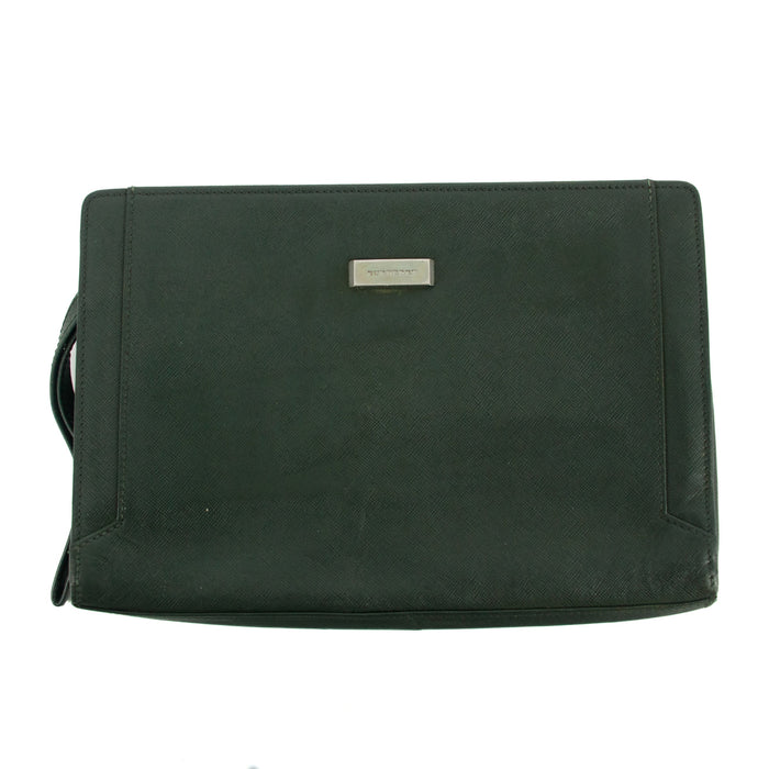 Burberry Green Leather Vintage Clutch Bag #3165 by Bolt Boutique