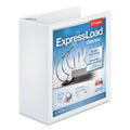 Cardinal ExpressLoad ClearVue Locking D-Ring Binder, 3 Rings, 4" Capacity, 11 x 8.5, White