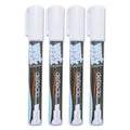 deflecto Wet Erase Markers, Medium Chisel Tip, White, 4/Pack