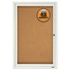 Quartet Enclosed Bulletin Board, Natural Cork/Fiberboard, 24 x 36, Silver Aluminum Frame