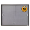 Quartet Enclosed Bulletin Board, Fabric/Cork/Glass, 48 x 36, Gray, Aluminum Frame