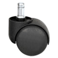 Alera Dual Wheel Hooded Casters, Grip Ring Type B Stem, 1.5" Hard Nylon Wheel, Matte Black, 5/Set