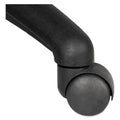 Alera Dual Wheel Hooded Casters, Grip Ring Type B Stem, 1.5" Hard Nylon Wheel, Matte Black, 5/Set