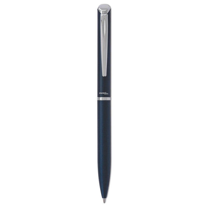 Pentel EnerGel Style Gel Pen, Retractable, Medium 0.7 mm, Black Ink, Blue Barrel