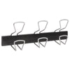 Alba Wall-Mount Coat Hooks, Metal, Silver, 22 lb, 18.11" x 2.95" x 6.45"