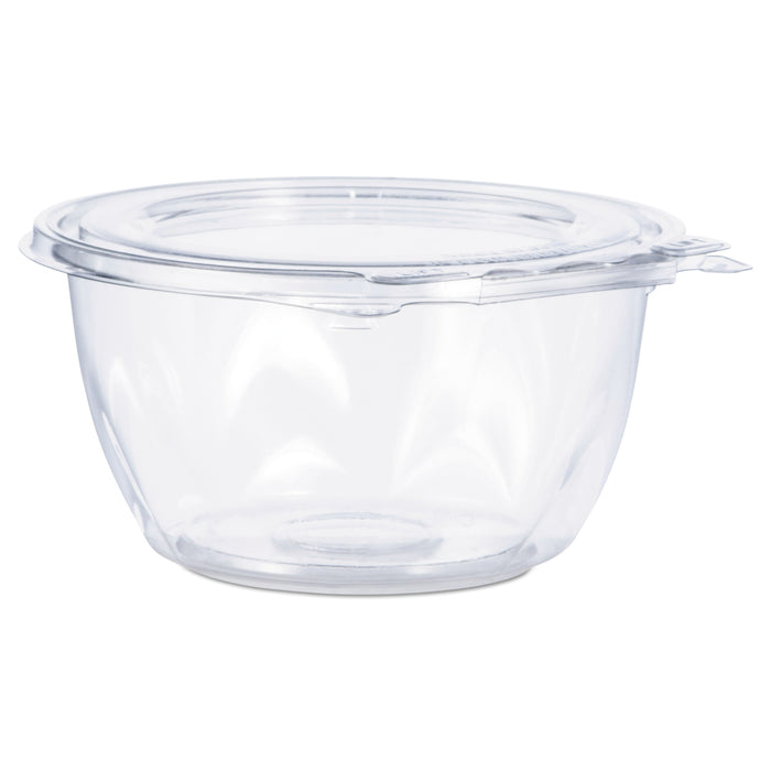 Dart Tamper-Resistant, Tamper-Evident Bowls with Flat Lid, 16 oz, 5.5" Diameter x 2.7"h, Clear, Plastic, 240/Carton