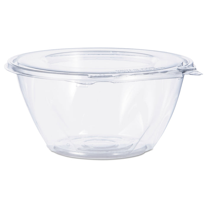 Dart Tamper-Resistant, Tamper-Evident Bowls with Flat Lid, 32 oz, 7" Diameter x 3.2"h, Clear, Plastic, 150/Carton