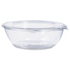 Dart Tamper-Resistant, Tamper-Evident Bowls with Flat Lid, 48 oz, 8.9" Diameter x 2.8"h, Clear, Plastic, 100/Carton