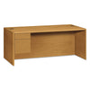 HON 10700 Series Single Pedestal Credenza, 1 Box/File Pedestal, 72w x 29.5h Harvest