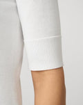 Cable and Gauge White Short Elbow Sleeve Crewneck Sweater, Size Medium by Vanessa Jane