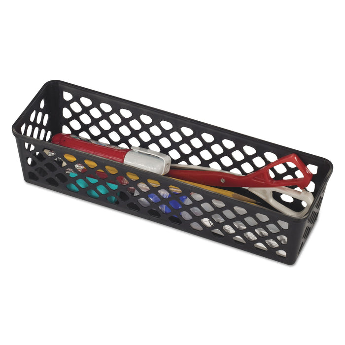 Officemate Recycled Supply Basket, Plastic, 10.13 x 3.06 x 2.38, Black, 3/Pack