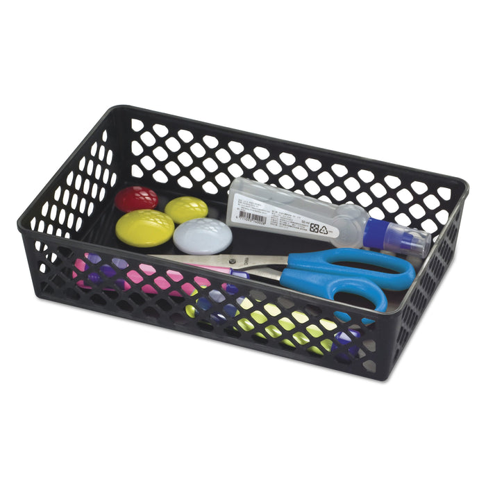 Officemate Recycled Supply Basket, Plastic, 10.06 x 6.13 x 2.38, Black, 2/Pack